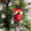 6Pcs Christmas Tree Ornaments Tree Shape Sequin Pendant with Bow for Christmas