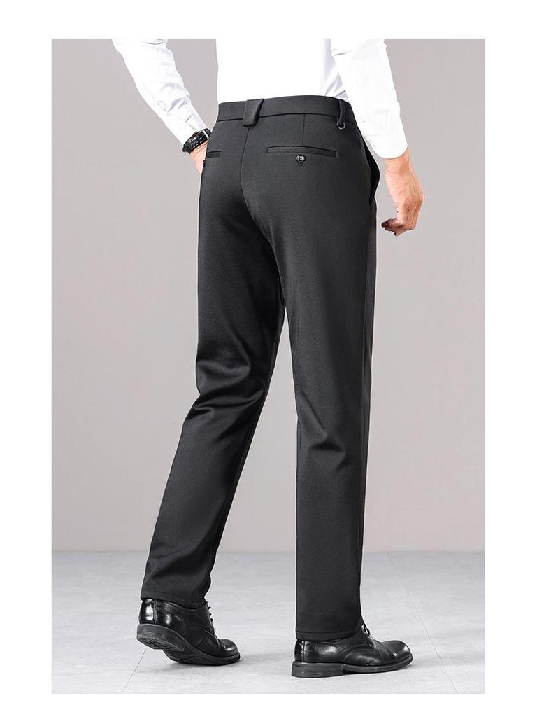 Autumn & Winter Men's Wool Business Trousers: Versatile Stretch Dress Pants for Work, Commute, or Casual Wear