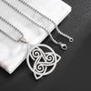 Klasyczny geometryczny trójkąt Węzeł Trójcy Stal nierdzewna Wisiorek Wiedźma Celtycki Węzeł Naszyjnik Amulet Biżuteria Prezent Kobiety Mężczyźni