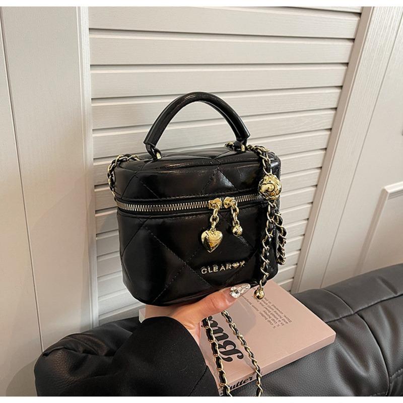 Messenger Bag mit Rautenmuster, Damentasche, neues Sommer-Nischendesign, Mini-Eimertasche