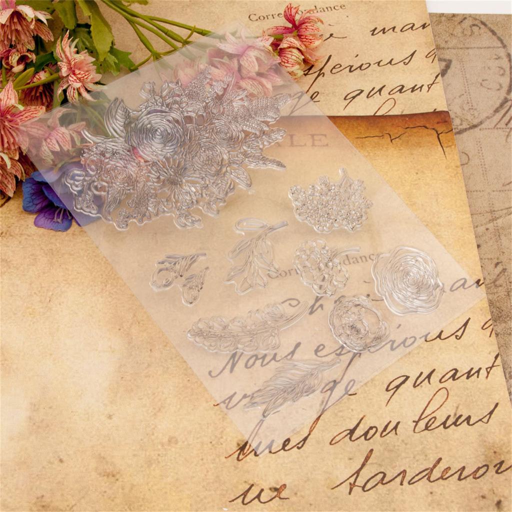 Flower Silicone Clear Stamps for Card Making Scrapbooking Embossing DIY Craft Album Rubber Seal Stamps Decoration