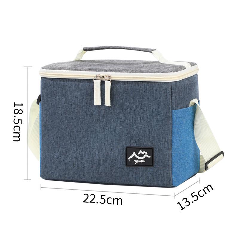 Color Block Insulated Shoulder Bag for Outdoor Camping - Thick Ice Pack & Lunch Box Preservation Bag