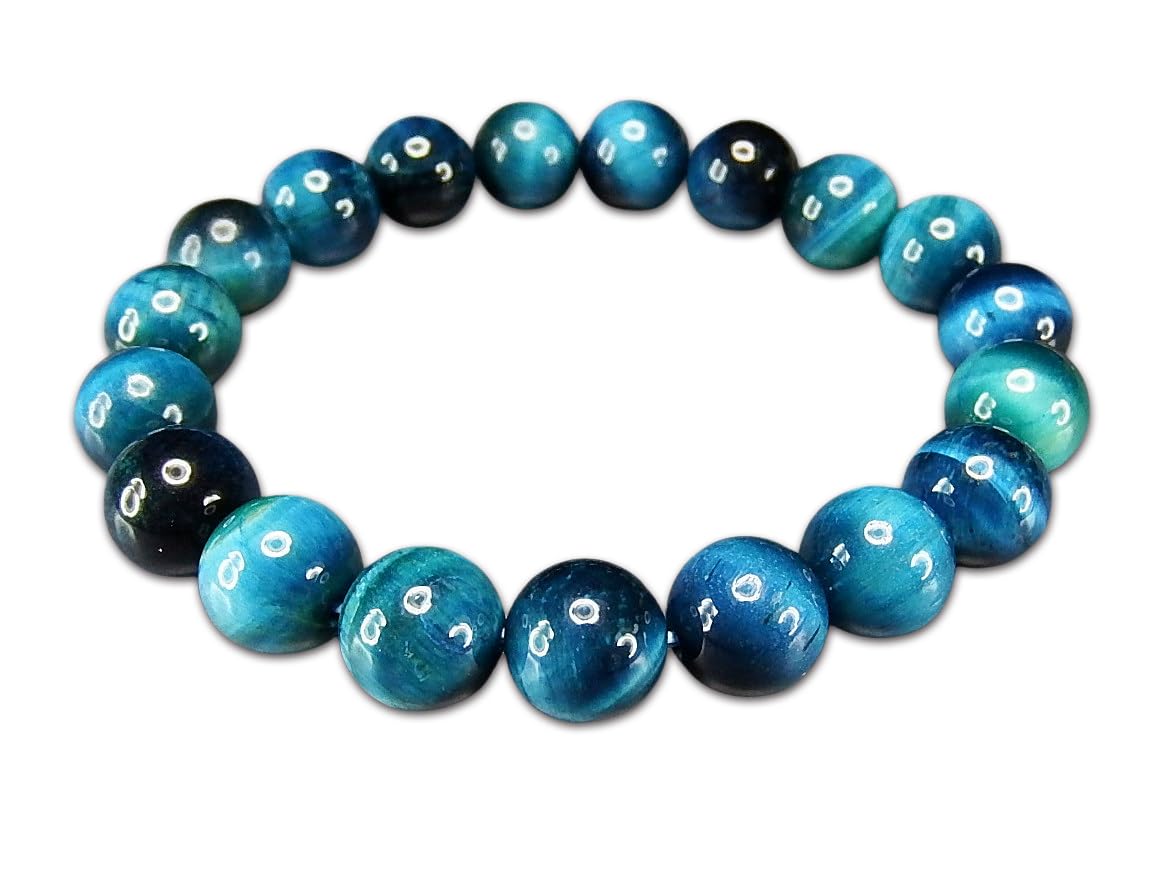 

[Стоун Таун] Популярный браслет из натурального морского тигрового глаза цвета AA с бусинами примерно 10 мм