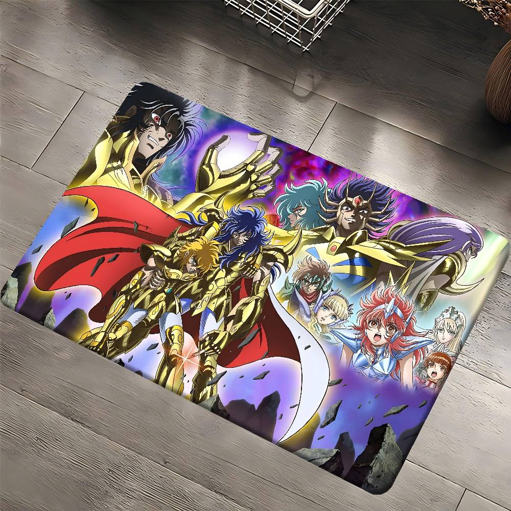 Anime Knights Of The Zodiac Door Mat Washable Non-Slip Living Room Sofa Chairs Area Mat Kitchen Doormat Area Rug