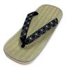[Edo Ten] Setta Sandals, Japanese Made, American Sole, Rush Grass, Patterned Straps, Dyed Shippo Pattern, Size L