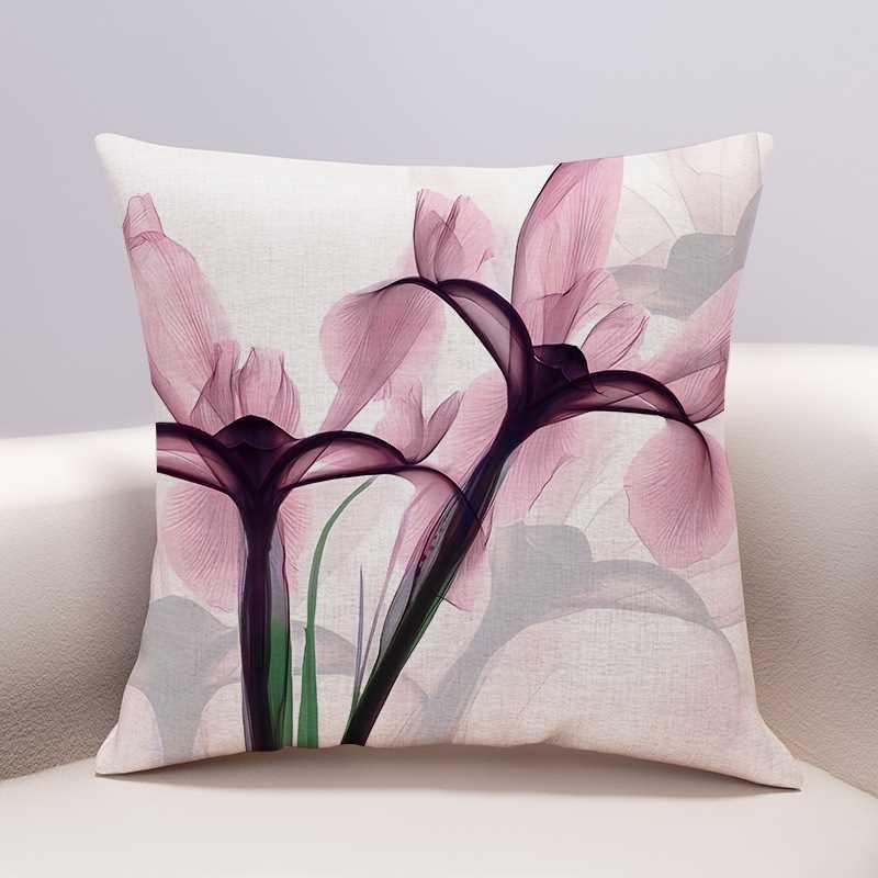 Beautiful flower pillow cover modern simple sofa living room office by pillowcase waist pillow fabric home decoration