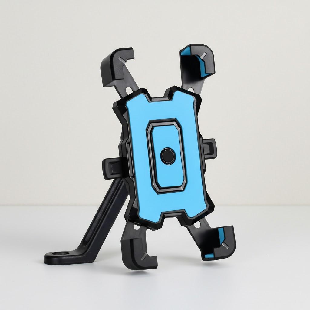 

Auto Lock Bike Phone Holder Bicycle Motorcycle Mobile Cell Phone Mount Holder Easy Open Adjustable Bracket Stand синій