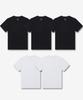 [Forever 21] [5PACK] Unisex Cotton 30-Count Regular Fit Short-Sleeve T-shirt Black + White [Shipped from Korea] 100% Authentic