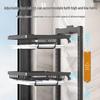 Wall-Mounted Punch-Free Kitchen Dish & Plate Rack with Bowl and Chopstick Storage