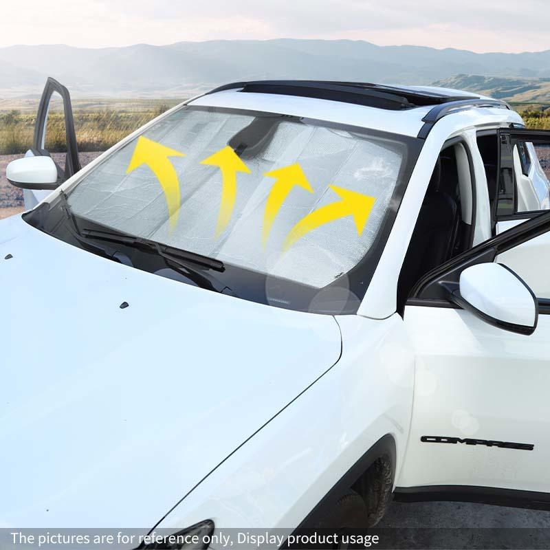 Car Front Windshield Sunshade Window Shade Foldable Sun Visor Cover Fit For Jeep Compass 2017 Up Car Interior Accessories,1 pc
