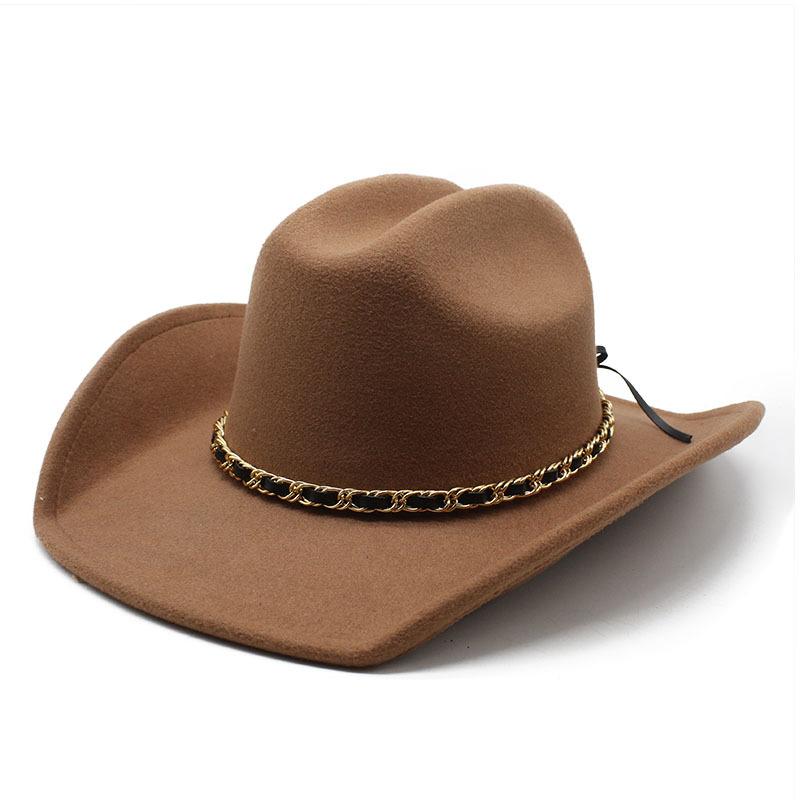 Versatile Casual Denim Big Eave Hat Retro Woolen Top Hat For Men And Women Couple Hat