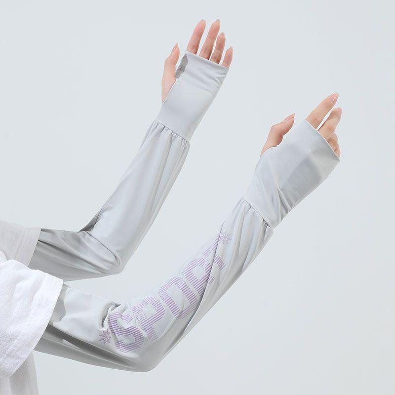 

Fiber Sun-Protection Oversleeves Women s UV Protection Driving and Biking Cool Color Changing Sleeve Women Sunscreen Arm Sleeves Arm Guard Women Color-changing sleeve gray All yards