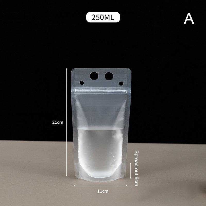 Пластиковые пакеты с застежкой-молнией для напитков, переносные полупрозрачные матовые многоразовые устойчивые пакеты с нижней вставкой