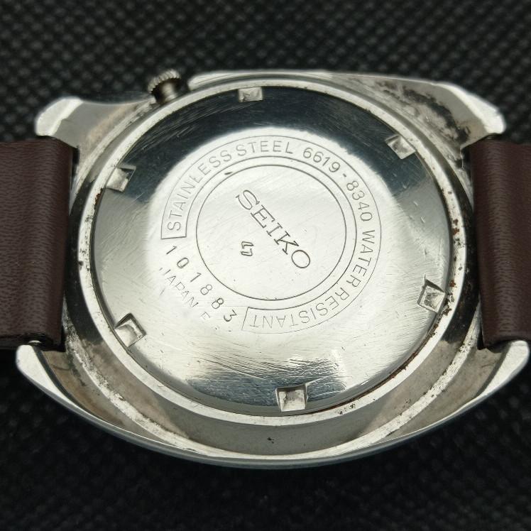 UŻYWANY RZADKI WINTAGE SEIKO 5 AUTO 6619A JAPOŃSKI MĘSKI ORYGINALNY ZEGAREK Z TARCZĄ a413529-2 SKU621b-a413529