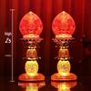Electric Candle God of Wealth Offering Lamp: Lotus/Buddha Design, Battery-Powered, Ever-Burning for Home Altars.
