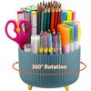 Desk Organizer 360-Degree Rotating Pen Holder for Desk with 5 Compartments Pencil Organizer Storage Box Caddy for Office Home