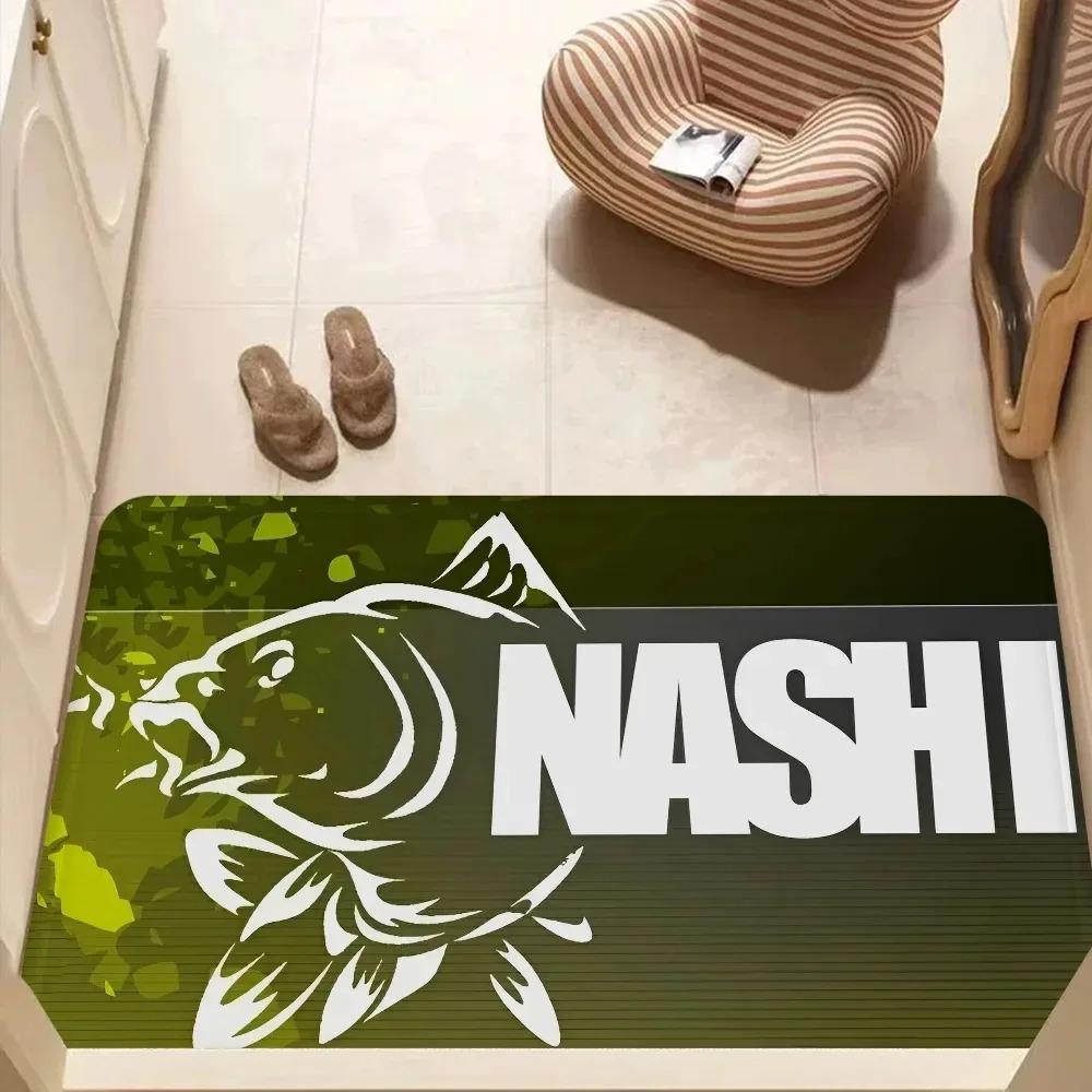 

Nash Fishing Logo Floor Mat Kids Room Bedroom Decoration Balcony Anti-Slip Polyester Doormat Living Room Bedside Area Rugs INS 40cmX60cm