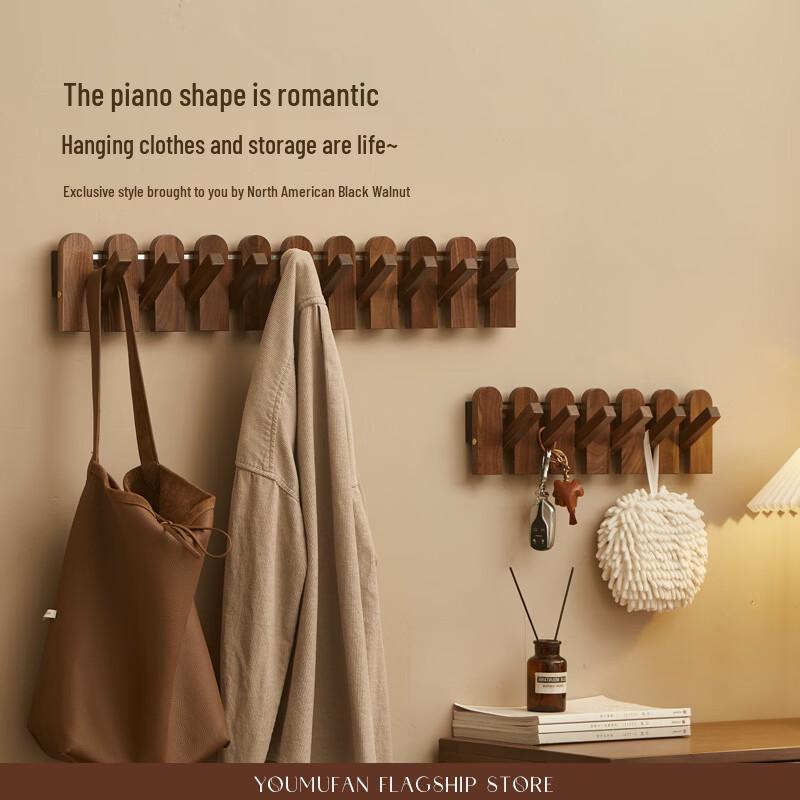YIXI Wall-Mounted 10-Hook Coat Rack
