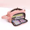 Big Capacity Canvas Fabric Pencil Bag Portable Pencil Case Special Open Window Design