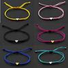 Tiny Heart Charm Bracelets for Women Girls Simple Blue Black Red Rope Chain Braided Bracelet Woven Jewelry Best Gifts Her
