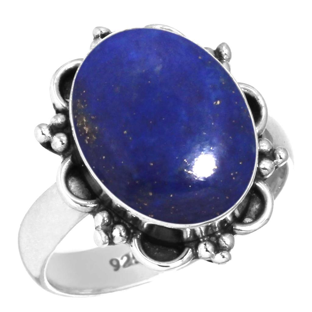 925 Sterling Silver Ring Women Gemstone Handmade Jewelry Valentine's Day Gift Blue Green Purple Copper Turquoise Pearl Lapis Mother Of Pearl Victorian