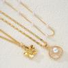 17KM 3pcs Set Minimalist Elegant Seashell Flower Faux Pearl Necklace For Women Summer Beach Dating Party Daily Wear Jewelry Gifts
