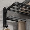 Matte Black 40CM Folding Holder With Hook Towel Holder Wall Mount AluminumTowel Rack