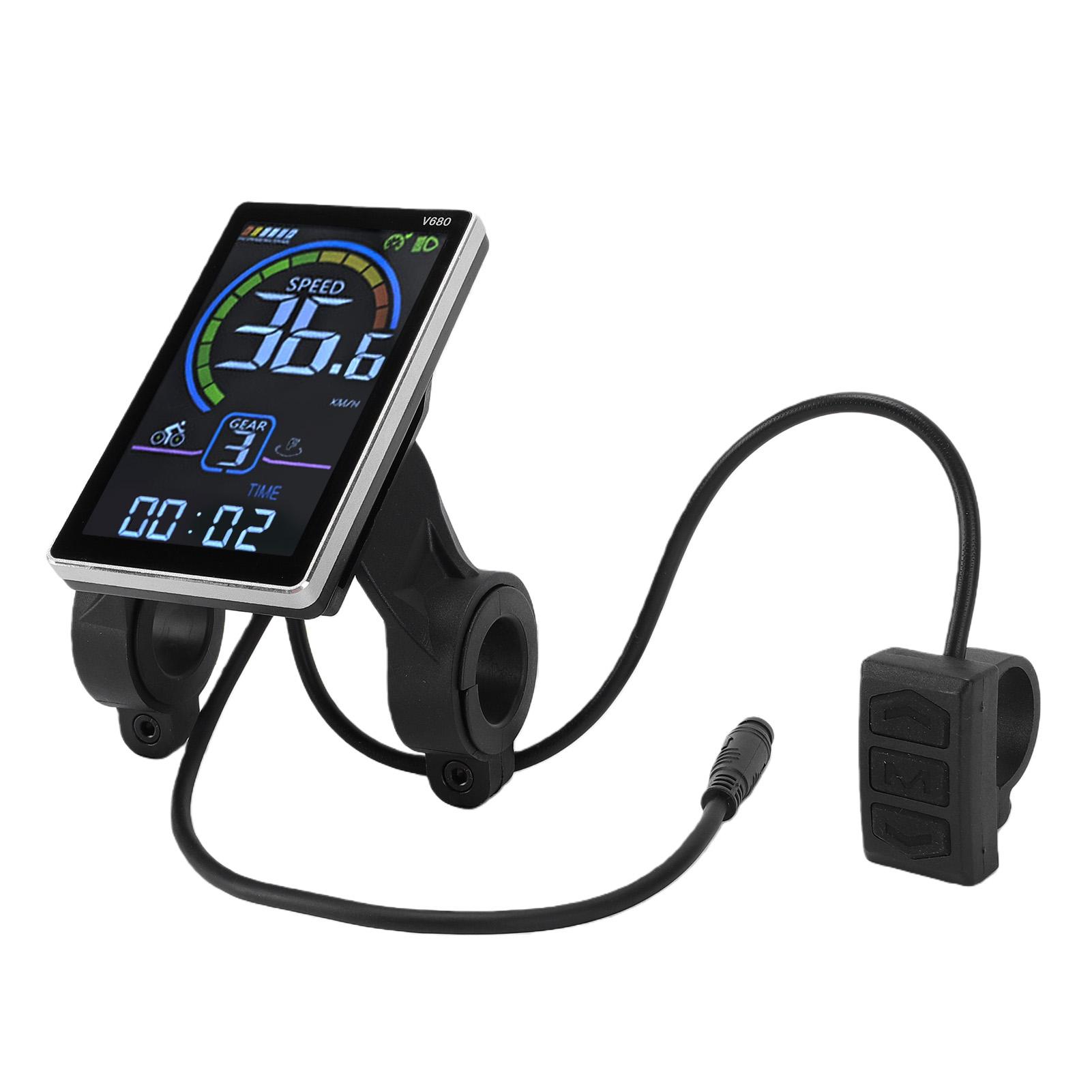 Elektrische Fiets LCD Display 6 Pin M5 Paneel IPX4 Waterdicht met 31.8mm 22.2mm Montageopening voor Scooter E-bike Fietsaccessoire black