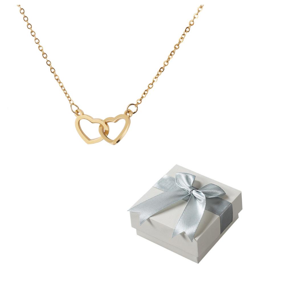 Personalized Couple's Names Heart Necklace Custom Jewelry Rotating Preserved Rose Box For Women Wife Valentine's Day Gift