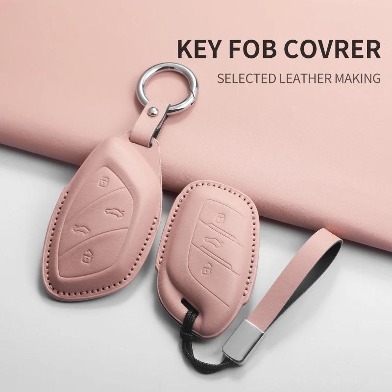 PU Leather Car Key Case Cover Fob For Roewe RX3 RX5 RX8 ERX5 I6 I5 Car Keychain Smart Control Protect Cover Durable Accessories