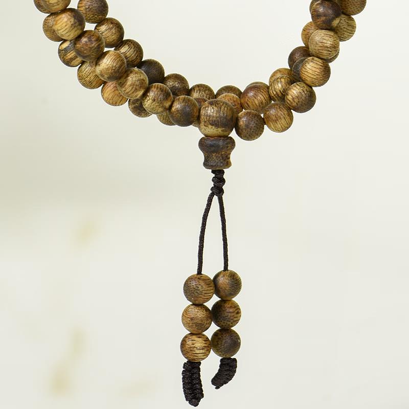 Hainan Yingge Green Qinan Agarwood Buddhist Beads Bracelet - Unisex Style, Five Fen Chen Beads, Free SF Express Shipping