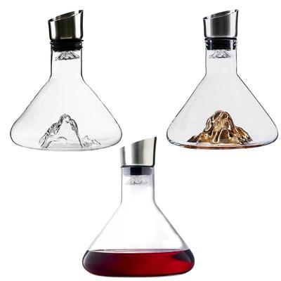 Weindekanter 1500ml Kristallglas Wein Karaffe Flasche mit eingebautem Spender Wein Hand-Belüfter für Weiß- und Rotwein
