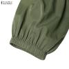 ZANZEA Lässiges, langes Kleid mit V-Ausschnitt und 3/4-Ärmeln für Damen