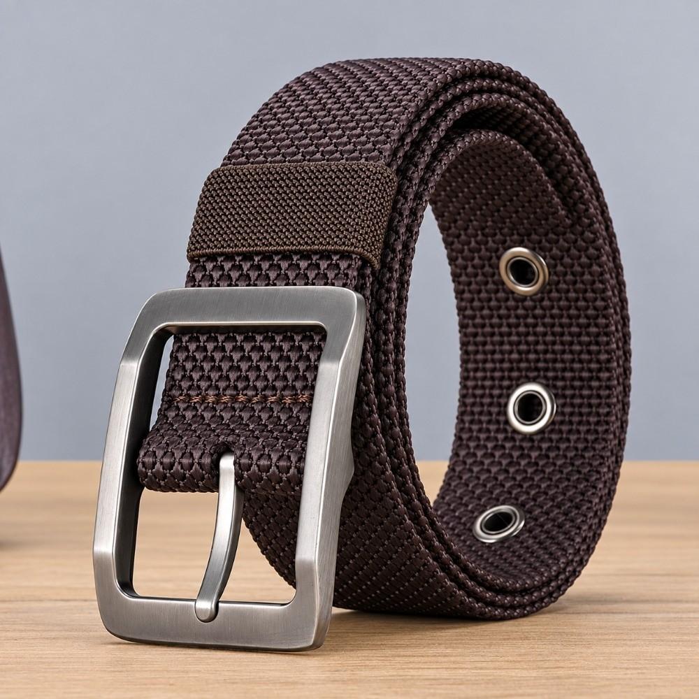 3.8cm Wide Woven Fabric Belt 120cm Length Casual Trouser Belt  For Jeans Trousers