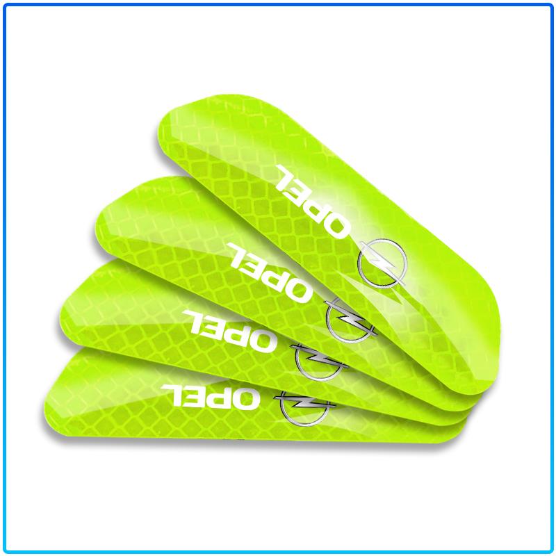 4PCS/set Car Reflective Strips Warning Badge 3D Stickers Styling For Opel Astra C G H Insignia J K Zafira B Corsa Vectra C Corsa C