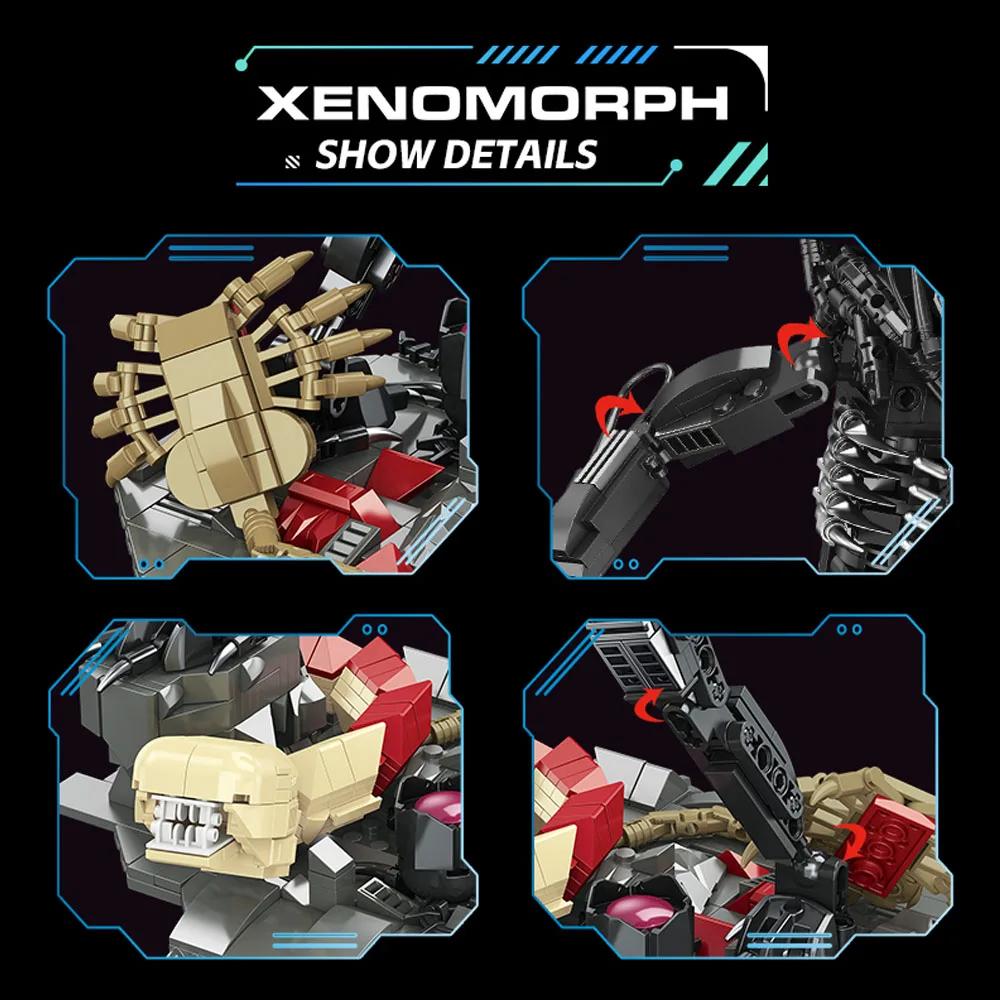 882pcs Battle Alien Building Block Xenomorph Star Beast New Year Christmas creative expert robot moc model toy birthday gifts STEM DIY Model Kit 3D