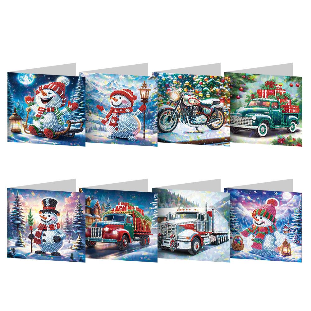 8/12pcs Diamond Painting Greeting Cards Handmade Diamond Painting Gift Card 5D Rhinestone Embroidery Arts Cards Kits for Adults