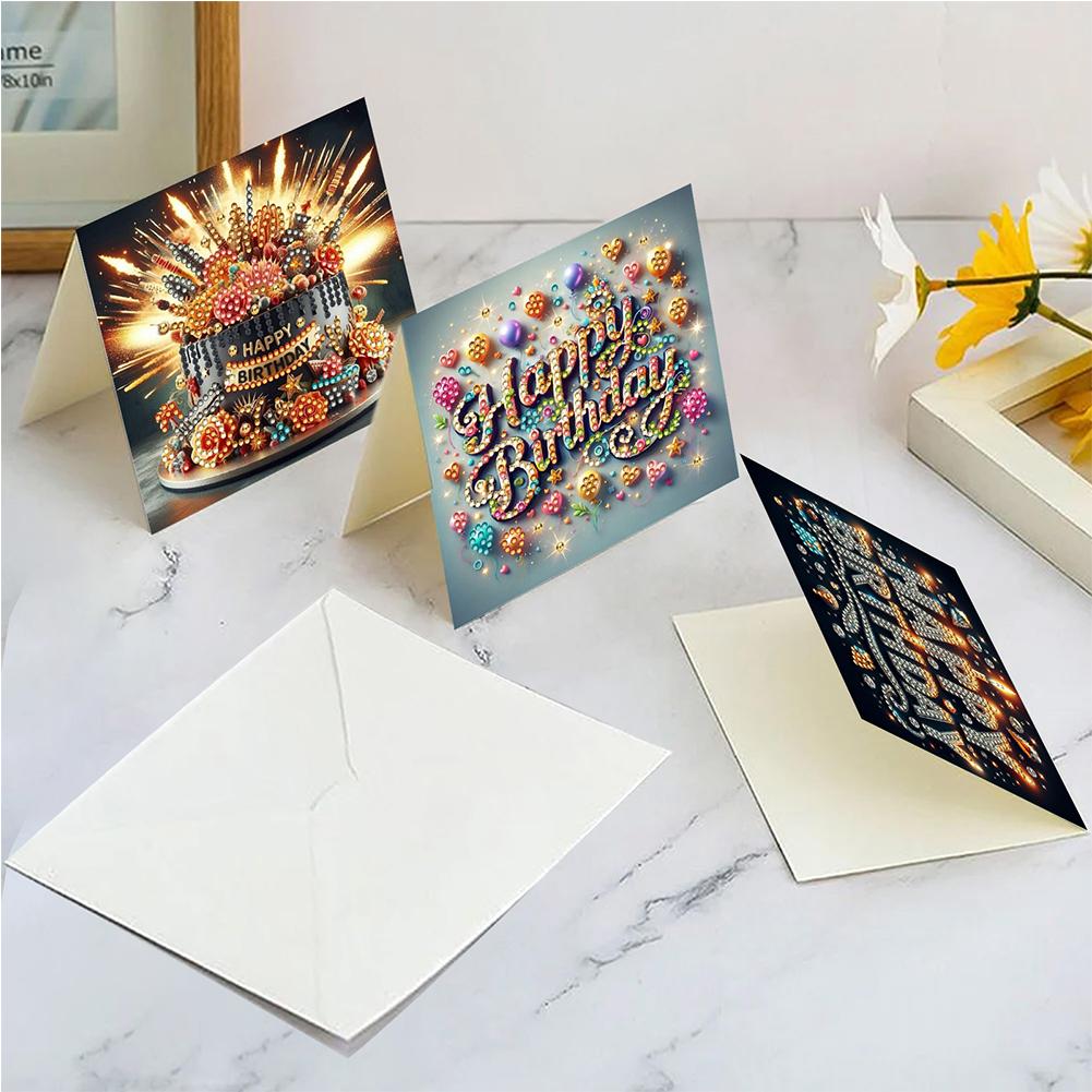 10pcs DIY Diamond Painting Greeting Card Set Birthday Designs Diamond Art Handmade Cards for Birthdays Thanksgiving and Holidays