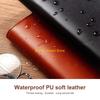W89C Leather Conference Folder Zippered Business Document Case with Calculator Clipboard Multiple Pocket Card Holder Pen Slot