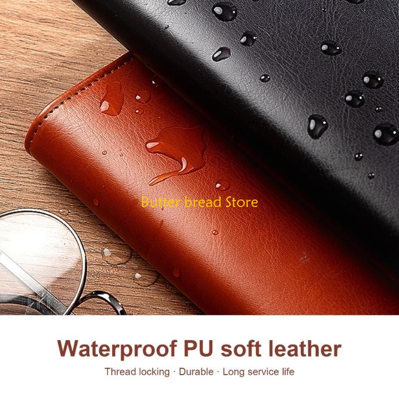 W89C Leather Conference Folder Zippered Business Document Case with Calculator Clipboard Multiple Pocket Card Holder Pen Slot