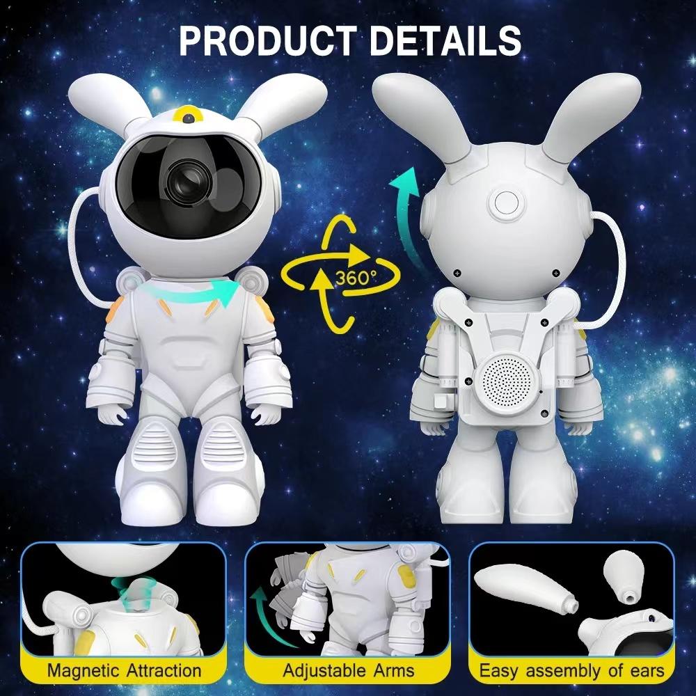 Iepure spațial Galaxy Star Nebuloasă Proiector Lumină de noapte LED Lampă porjector astronaut pentru dormitor Decorare acasă Cadouri pentru copii