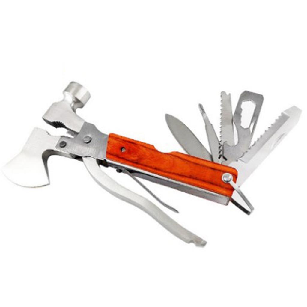 Multitool Hammer Steel Foldable Multipurpose Camping Hammer Multitool for Outdoor Hiking Fishing Colored Wood Axe Hammer