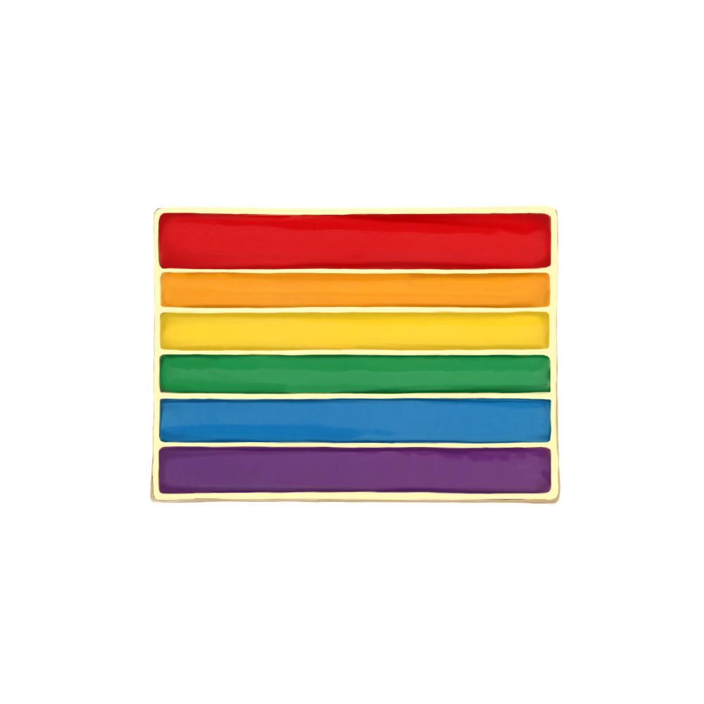 Creative Six-Color Rainbow Bridge Brooch & Enamel Pin Badge for Denim Bags