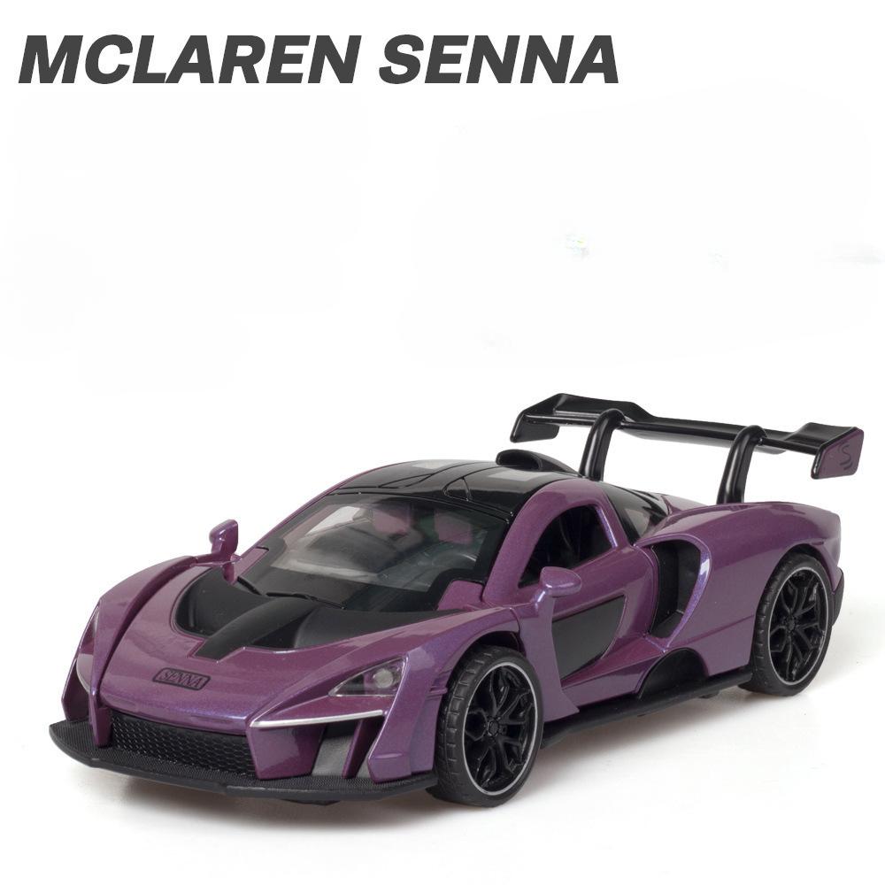 1:32 Senna Supercar Car Model Metal Diecasts & Toy Vehicles Simulation Sound Light Collection Toys For Children Gift