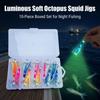 12-Arm Glow Squid Jig Octopus Soft Lure Hooks for Sea Fishing Boat Fishing Durable Stainless Steel Anti-Corrosion