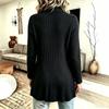 Women's Ribbed Knit Cardigan with Buttons - Brushed Soft Open Front Sweater Jacket for Everyday Wear