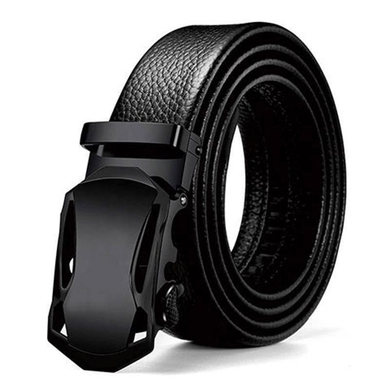 Men's High-Grade Soft Leather Automatic Buckle Belt for Casual Jeans