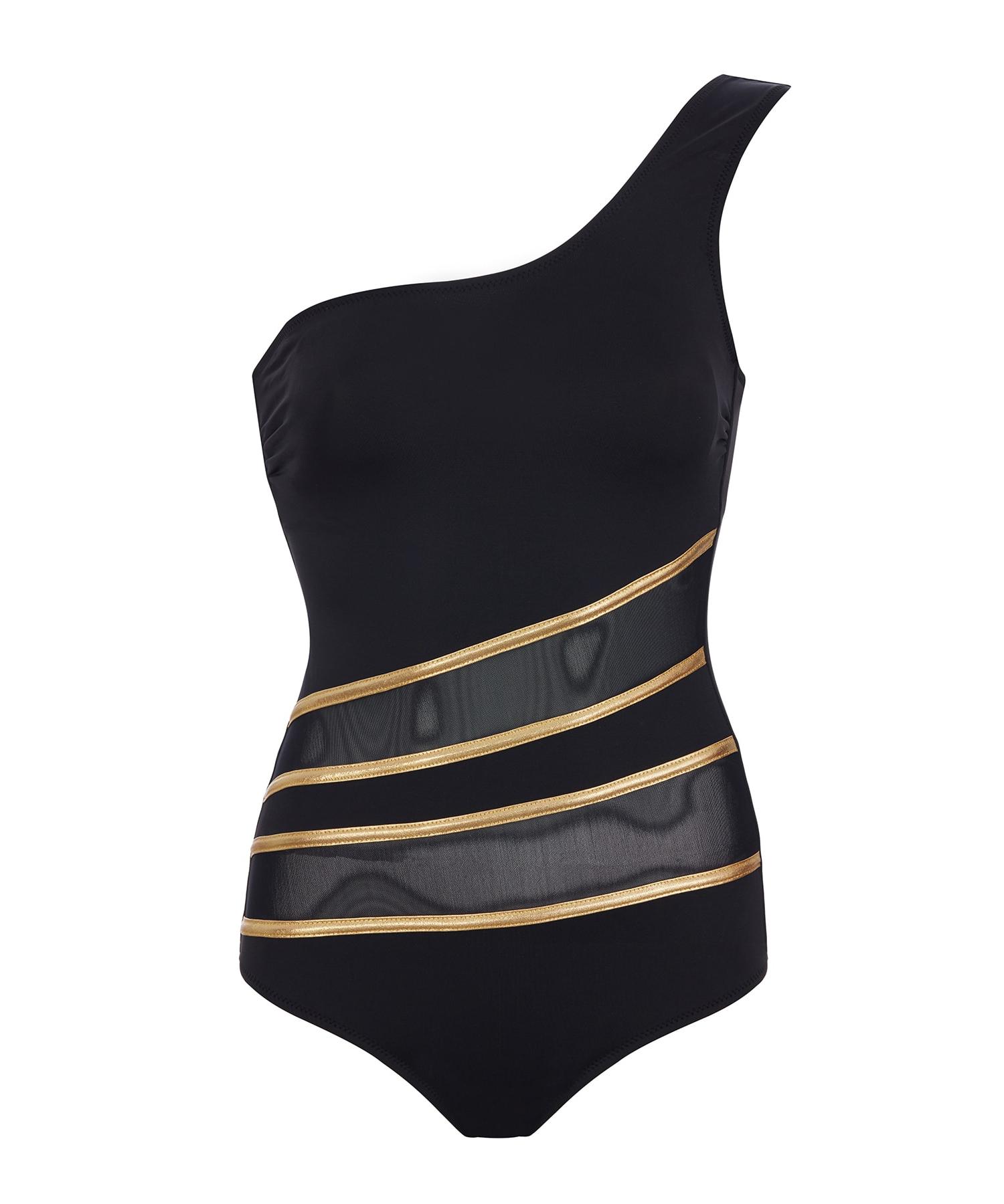 

Купальник с листьями на одно плечо