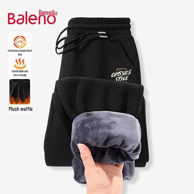 Baleno Men's Waffle Knit Fleece Lined Jogger Pants
