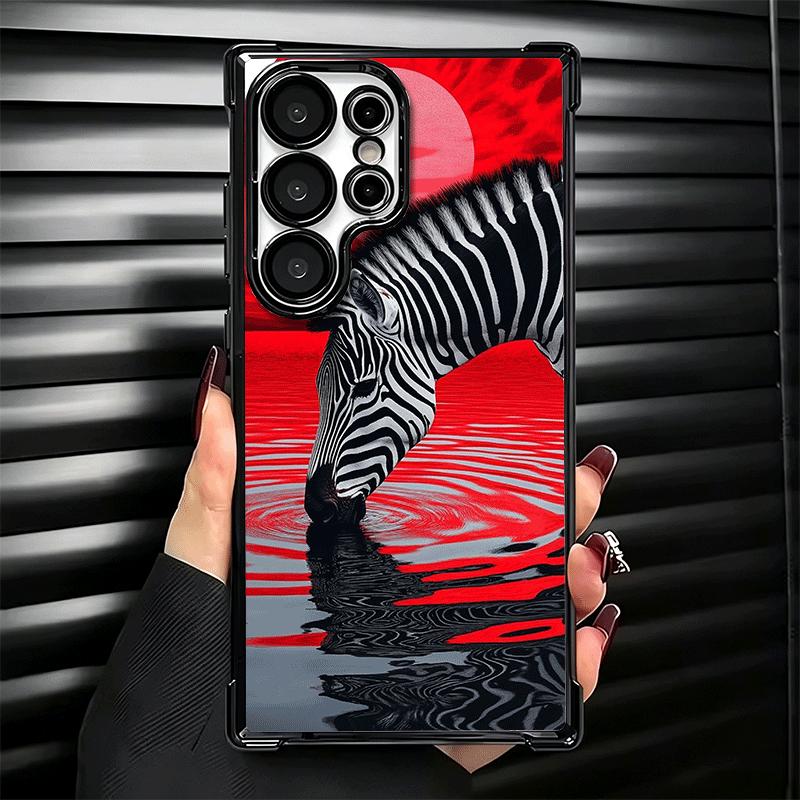Zebra Stripe Black White Soft Phone Case For Samsung Galaxy S26 Ultra S25 Edge S24 FE S23 Plus S22 S21 + S20 Plating Anti-Fall F
